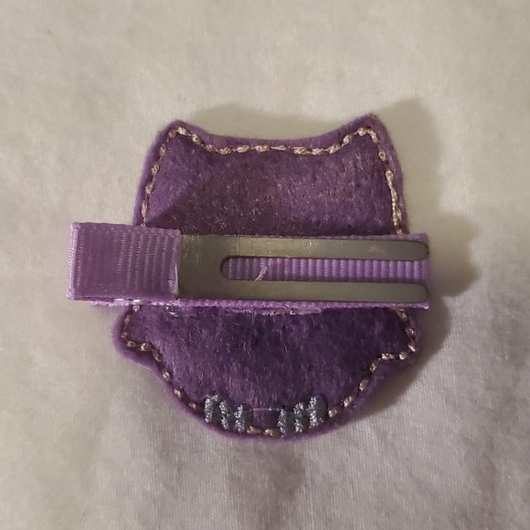 NEW PURPLE FELT OWL HAIR CLIPPY - Picture 2 of 2